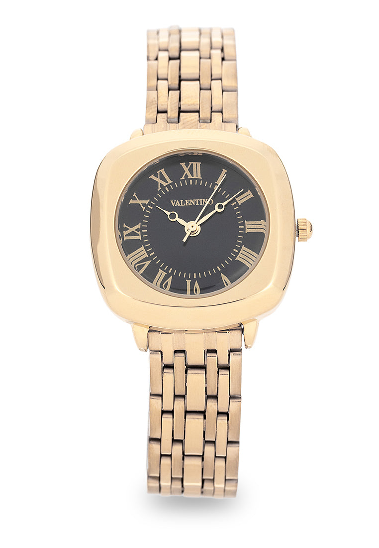 Valentino 20122524-BLACK DIAL Analog Stainless Steel Strap Watch for Women-Watch Portal Philippines
