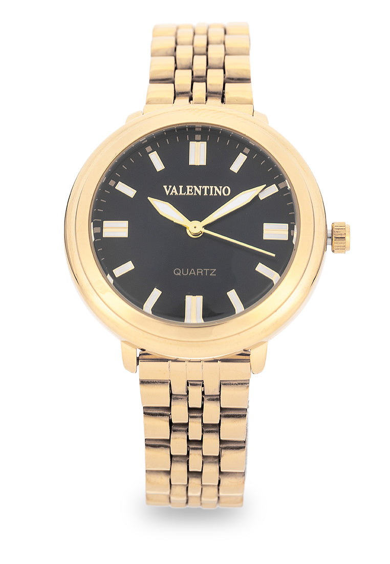 Valentino 20122526-BLACK DIAL Analog Stainless Steel Strap Watch for Women-Watch Portal Philippines