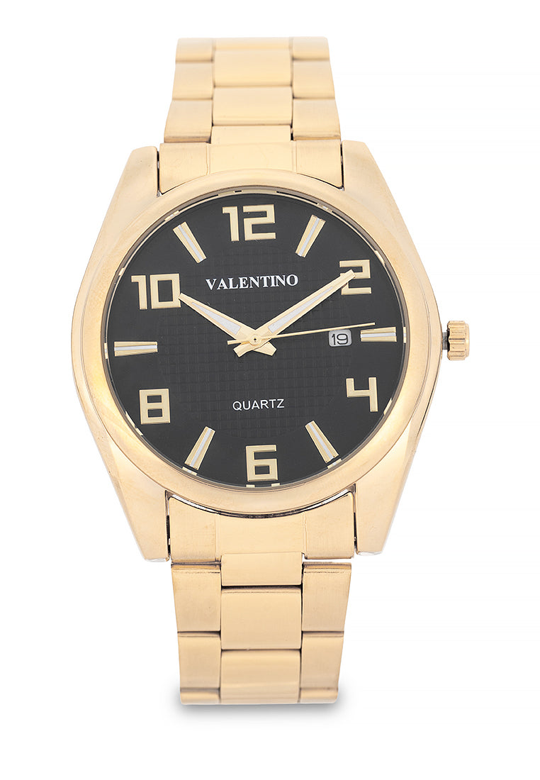 Valentino 20122549-BLACK DIAL Analog Stainless Steel Strap Watch for Men-Watch Portal Philippines