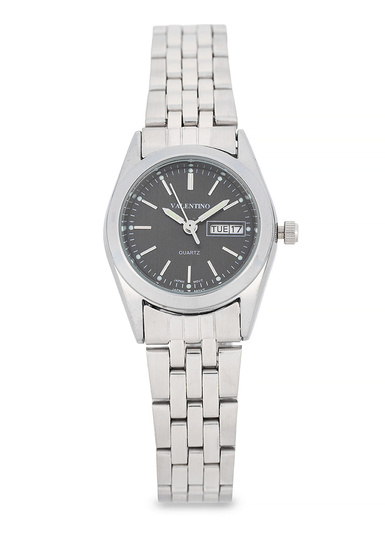Valentino 20122558-BLACK DIAL Analog Stainless Steel Strap Watch for Women-Watch Portal Philippines