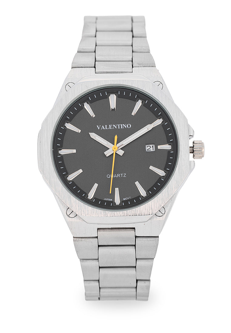 Valentino 20122562-BLACK DIAL Analog Stainless Steel Strap Watch for Men-Watch Portal Philippines