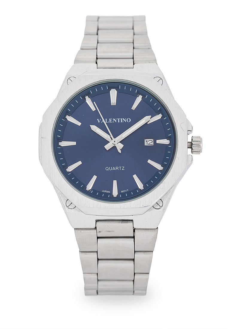 Valentino 20122562-DARK BLUE DIAL Analog Stainless Steel Strap Watch for Men-Watch Portal Philippines