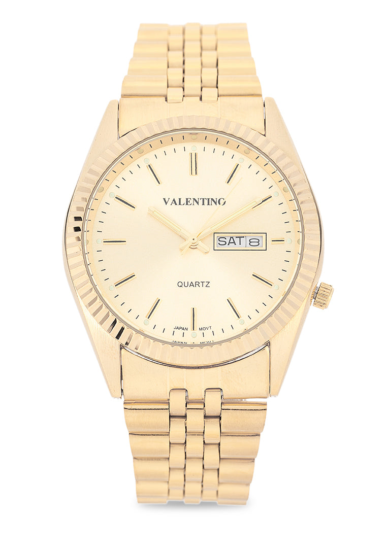 Valentino 20122567-GLD-GOLD DIAL Analog Stainless Steel Strap Watch for Men-Watch Portal Philippines