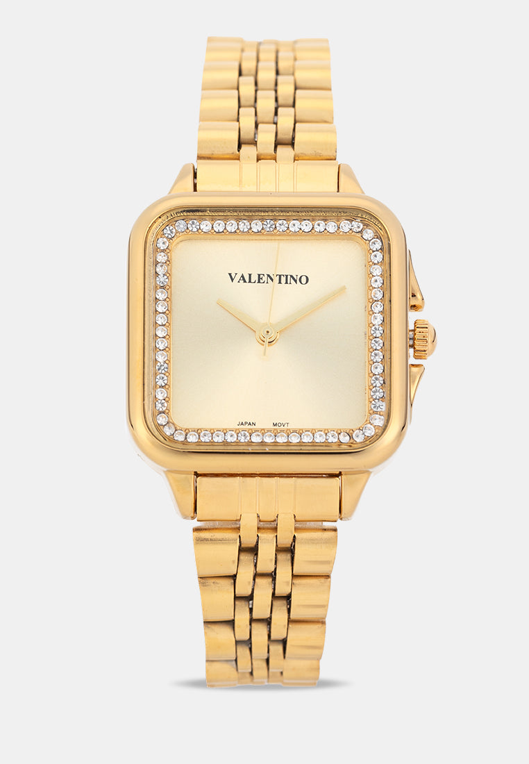 Valentino 20122573-GOLD-GOLD DIAL Analog Stainless Band Watch for Women-Watch Portal Philippines