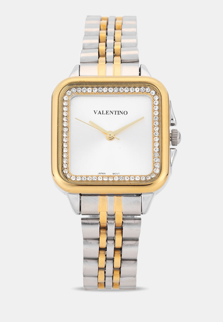 Valentino 20122573-TWO TONE-SILVER DIAL Analog Stainless Band Watch for Women-Watch Portal Philippines