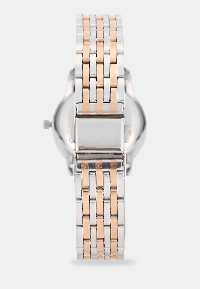Valentino 20122577-TWO TONE-BLACK DIAL Analog Stainless Band Watch for Women-Watch Portal Philippines