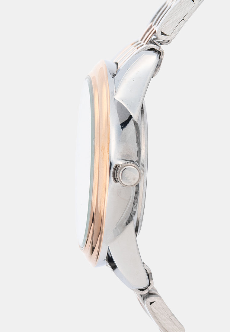 Valentino 20122577-TWO TONE-WHITE DIAL Analog Stainless Band Watch for Women-Watch Portal Philippines