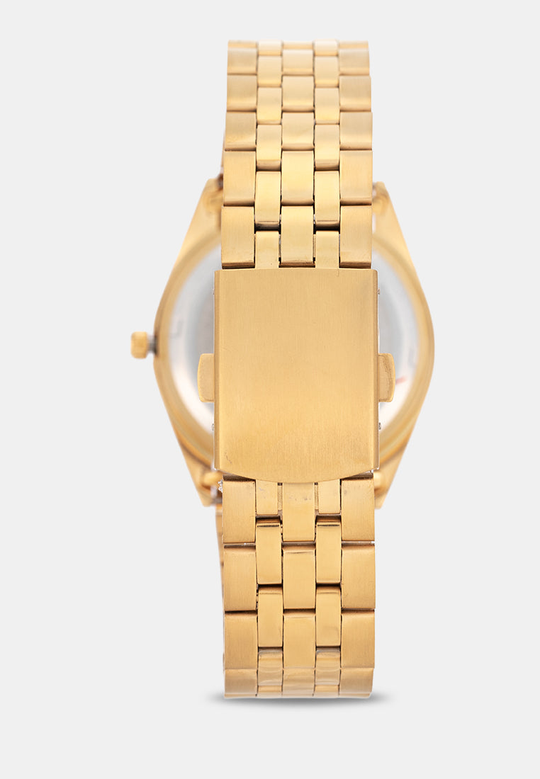 Valentino 20122579-GOLD-BLACK DIAL Analog Stainless Band Watch for Men-Watch Portal Philippines