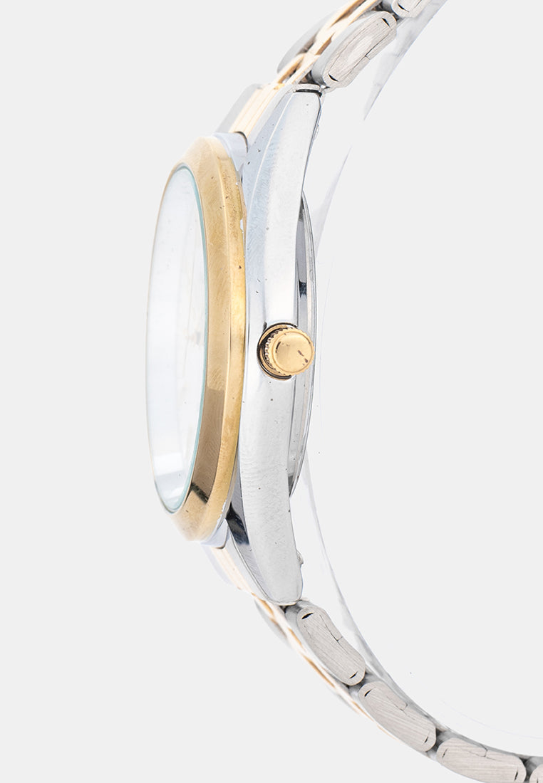 Valentino 20122579-TWO TONE-WHITE DIAL Analog Stainless Band Watch for Men-Watch Portal Philippines