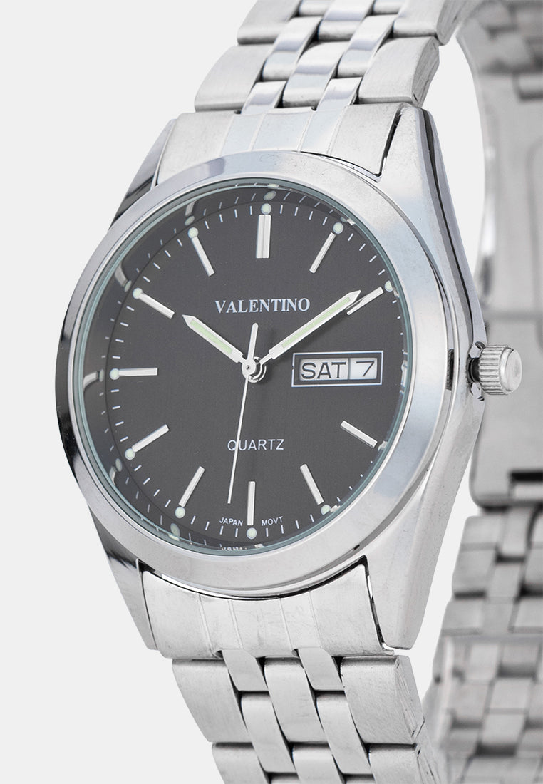 Valentino 20122580-BLACK DIAL Analog Stainless Band Watch for Men-Watch Portal Philippines