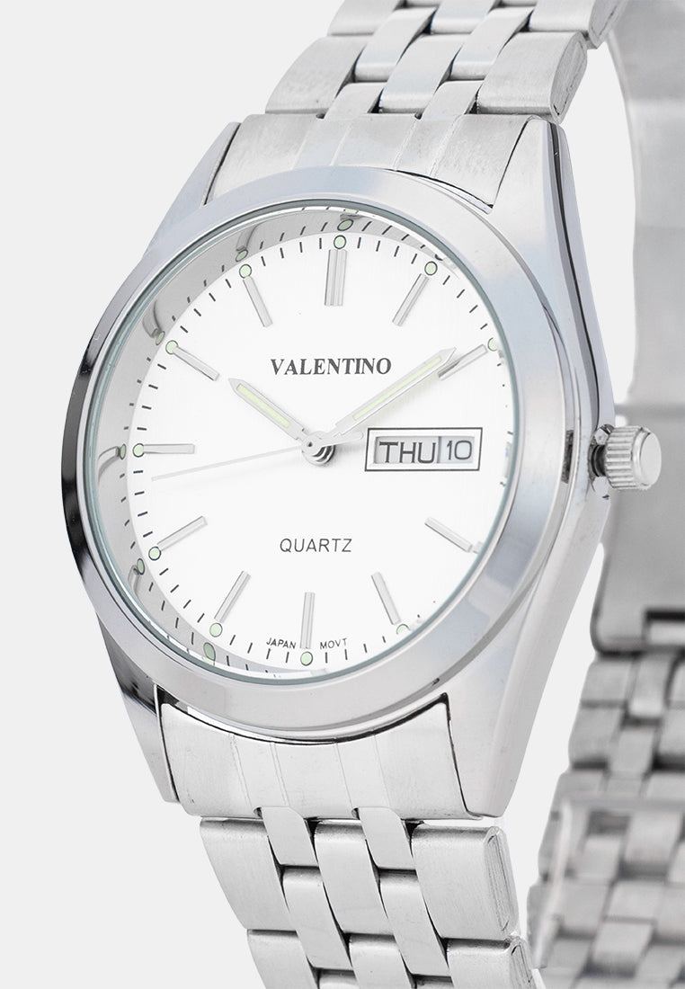 Valentino 20122580-WHITE DIAL Analog Stainless Band Watch for Men-Watch Portal Philippines