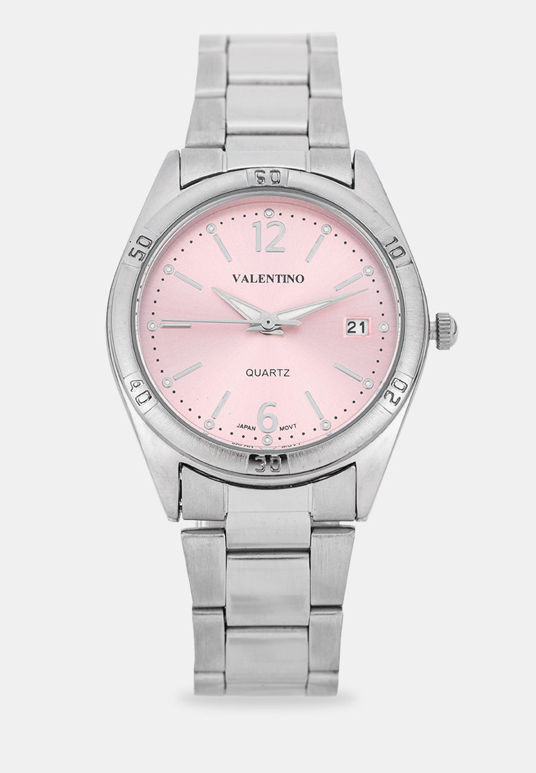 Valentino 20122583-PINK DIAL Analog Stainless Band Watch for Women-Watch Portal Philippines