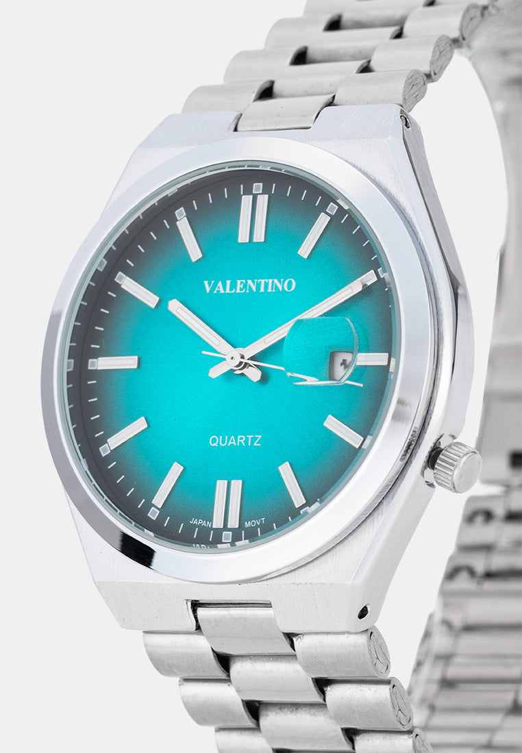 Valentino 20122585-AQUA GREEN DIAL Analog Stainless Band Watch for Men-Watch Portal Philippines