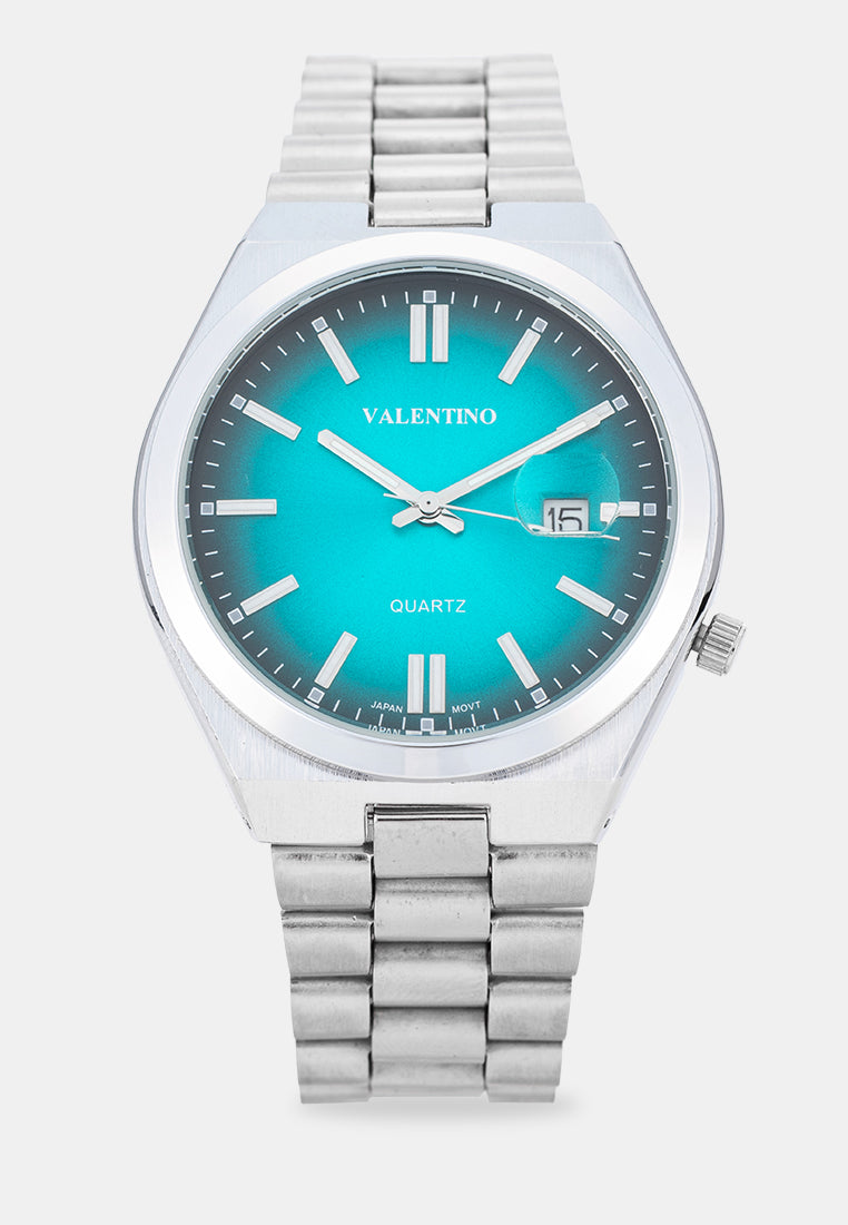 Valentino 20122585-AQUA GREEN DIAL Analog Stainless Band Watch for Men-Watch Portal Philippines
