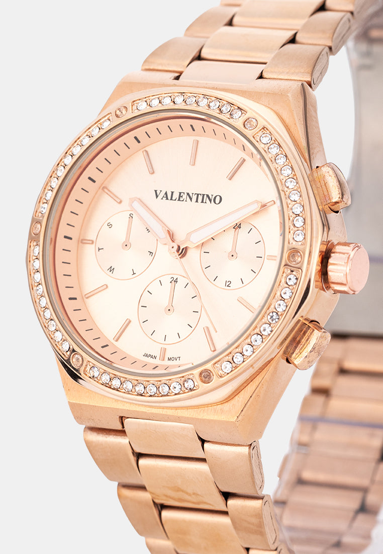 Valentino 20122588-ROSE DIAL Analog Stainless Band Watch for Women-Watch Portal Philippines