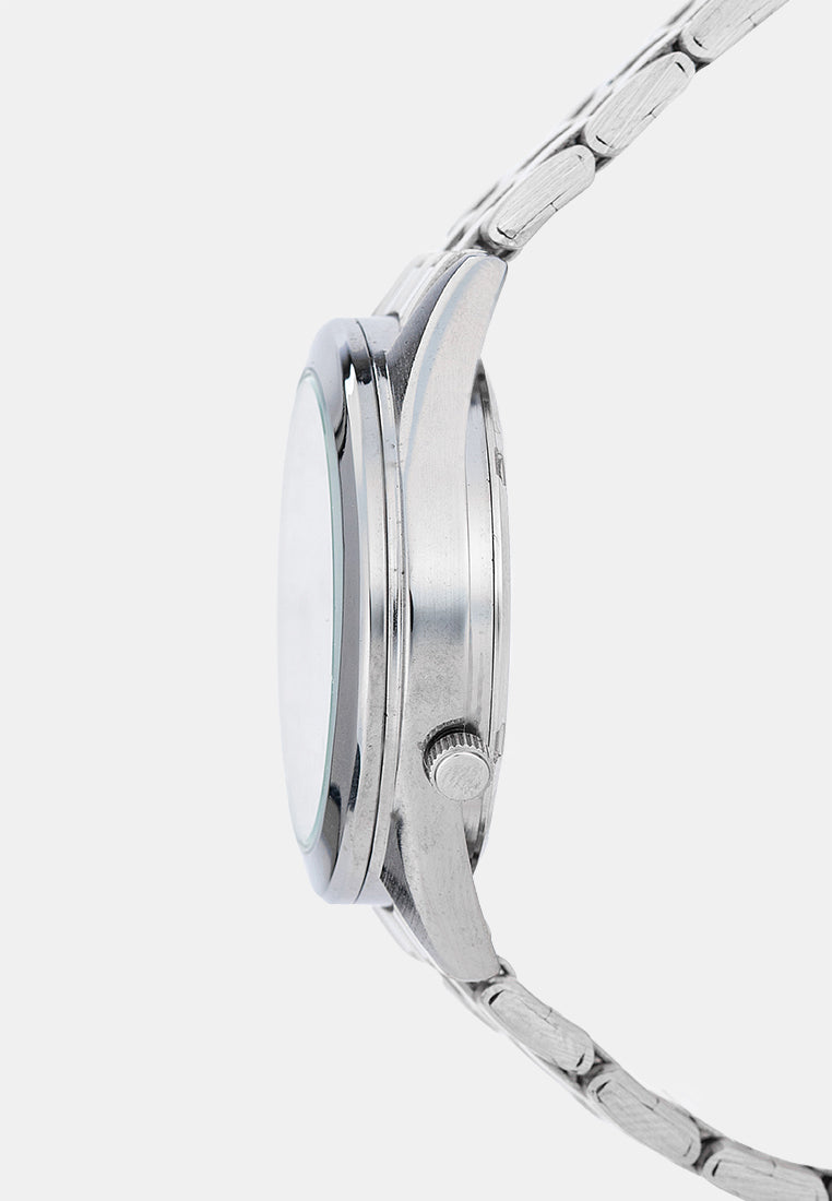 Valentino 20122591-WHITE DIAL-SILVER INDEX Analog Stainless Band Watch for Men-Watch Portal Philippines