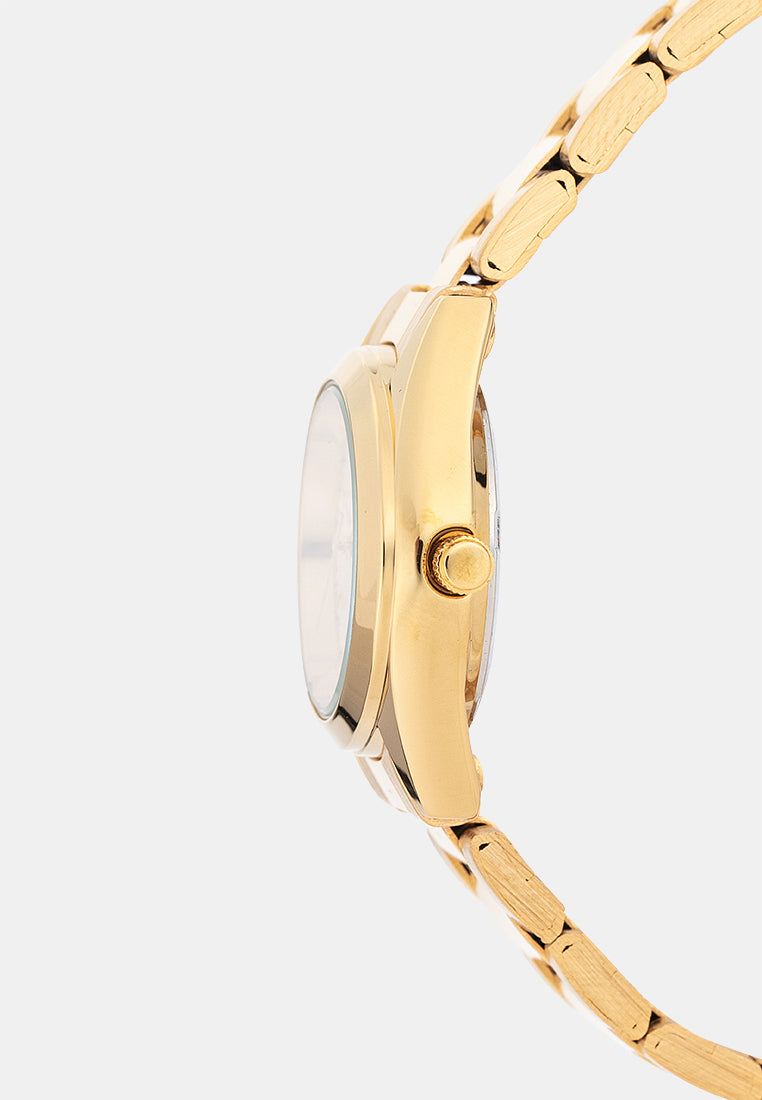 Valentino 20122592-GOLD-WHITE DIAL Analog Stainless Band Watch for Women-Watch Portal Philippines