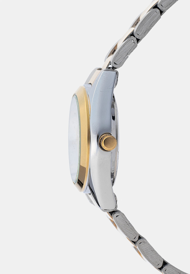 Valentino 20122592-TWO TONE-GOLD DIAL Analog Stainless Band Watch for Women-Watch Portal Philippines