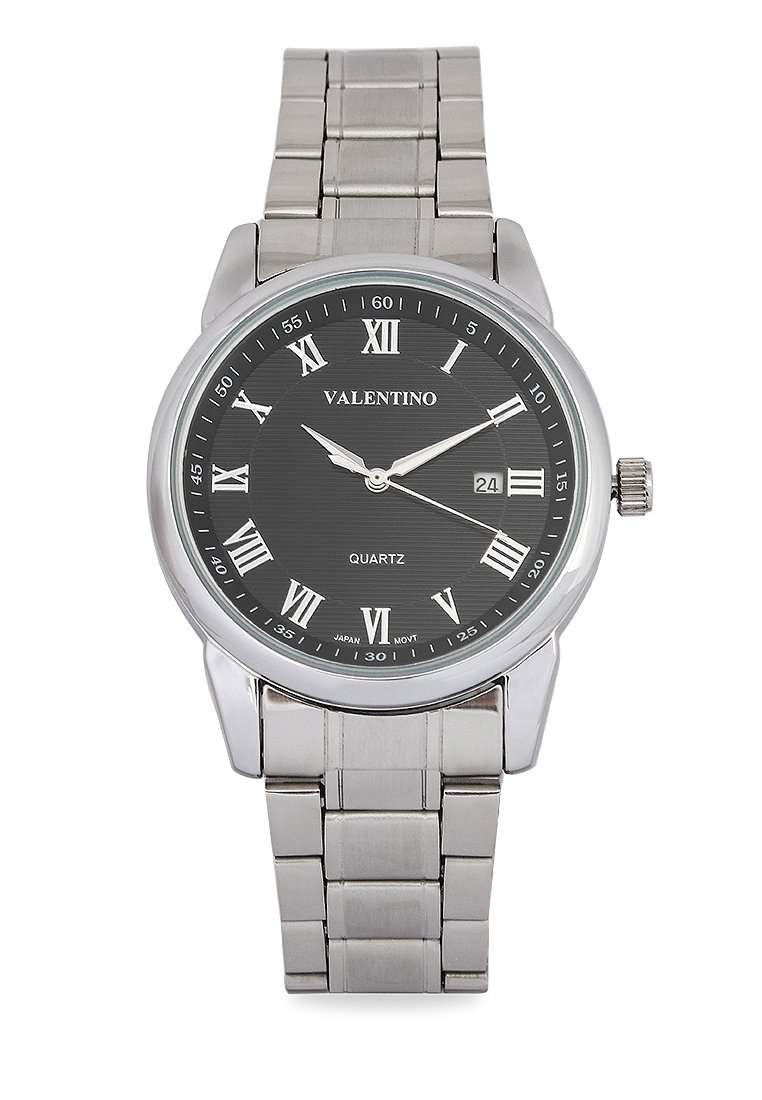 Valentino 220122299-SIL RING-BLK DIAL Silver Strap for Men-Watch Portal Philippines