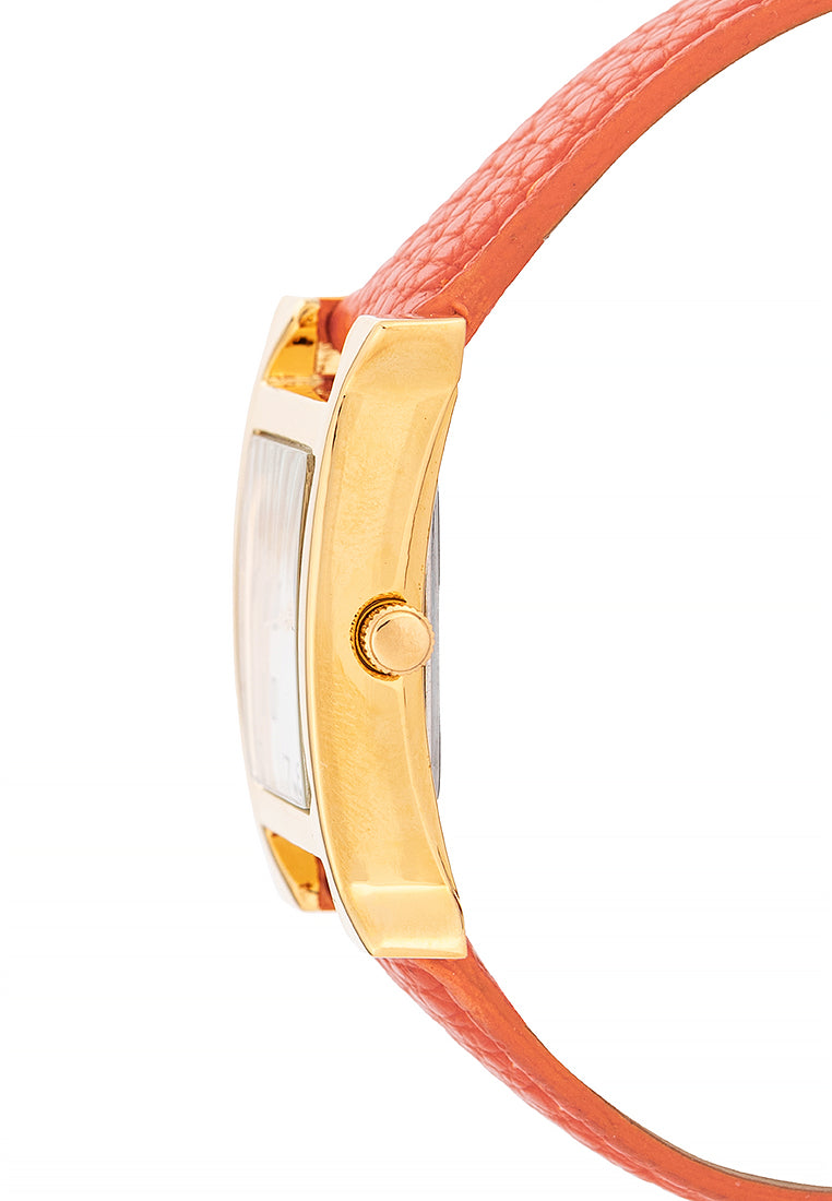 Valentino Leather Strap Analog Watch for Women 20122482-ORANGE STRAP-Watch Portal Philippines