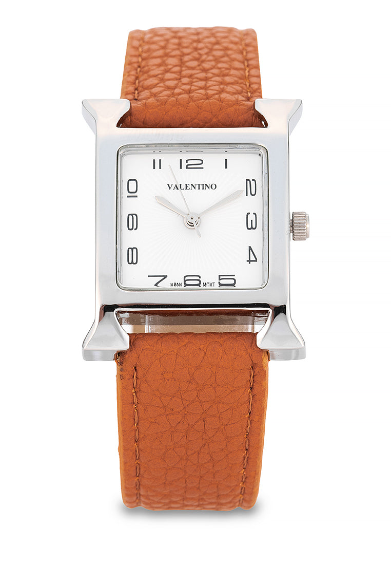 Valentino Leather Strap Analog Watch for Women 20122483-BROWN STRAP-Watch Portal Philippines