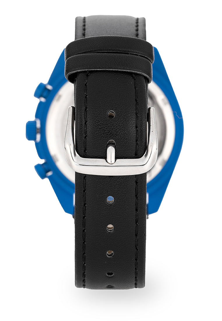 Valentino Rubber Strap Analog Watch for Men 20122494-BLK STRAP-BLUE DIAL-Watch Portal Philippines