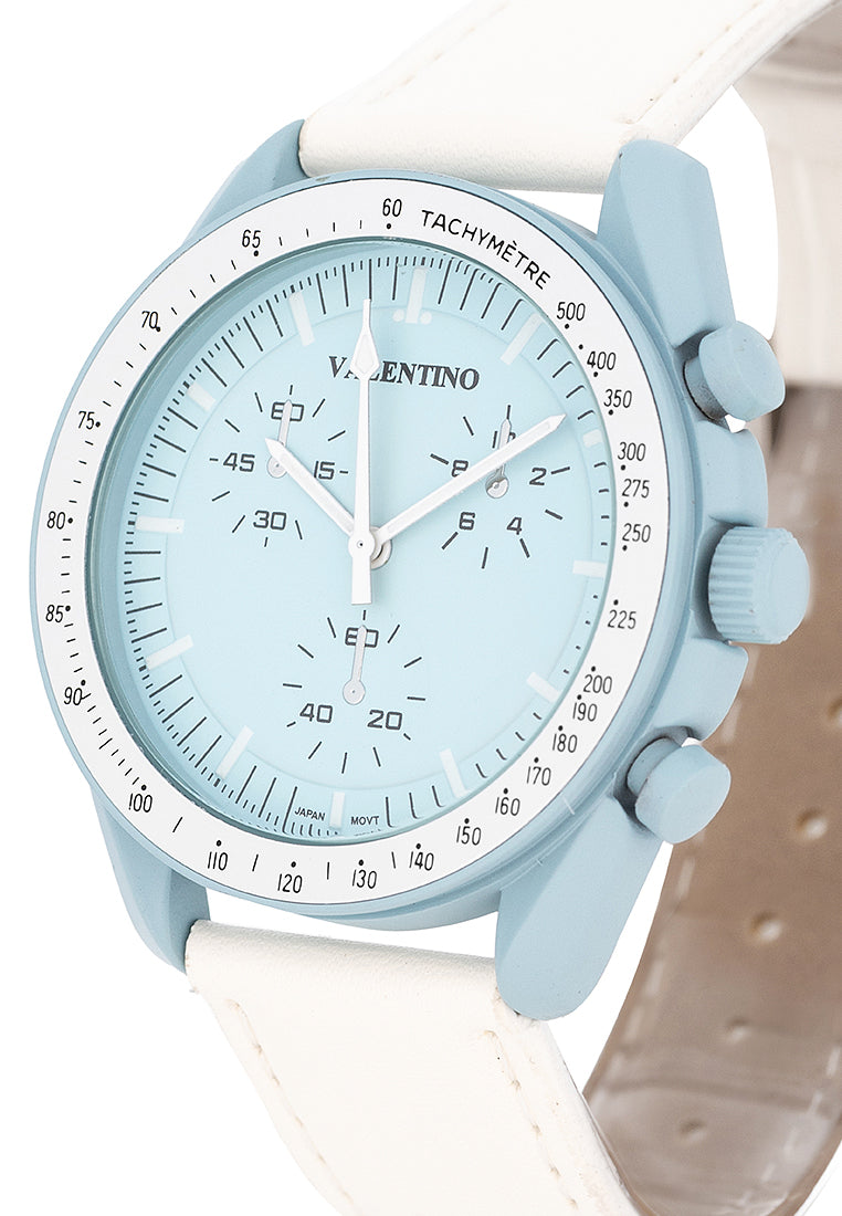 Valentino Rubber Strap Analog Watch for Men 20122494-WHT STRAP-L BLUE DIAL-Watch Portal Philippines