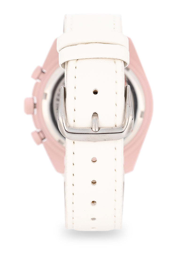 Valentino Rubber Strap Analog Watch for Men 20122494-WHT STRAP-PINK DIAL-Watch Portal Philippines