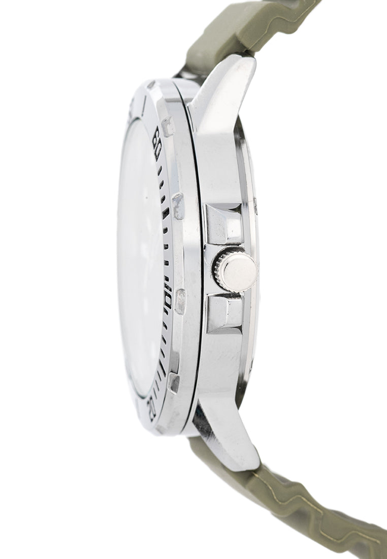 Valentino Rubber Strap Analog Watch for Men 20122530-GRN STRAP-BLACK DIAL-Watch Portal Philippines