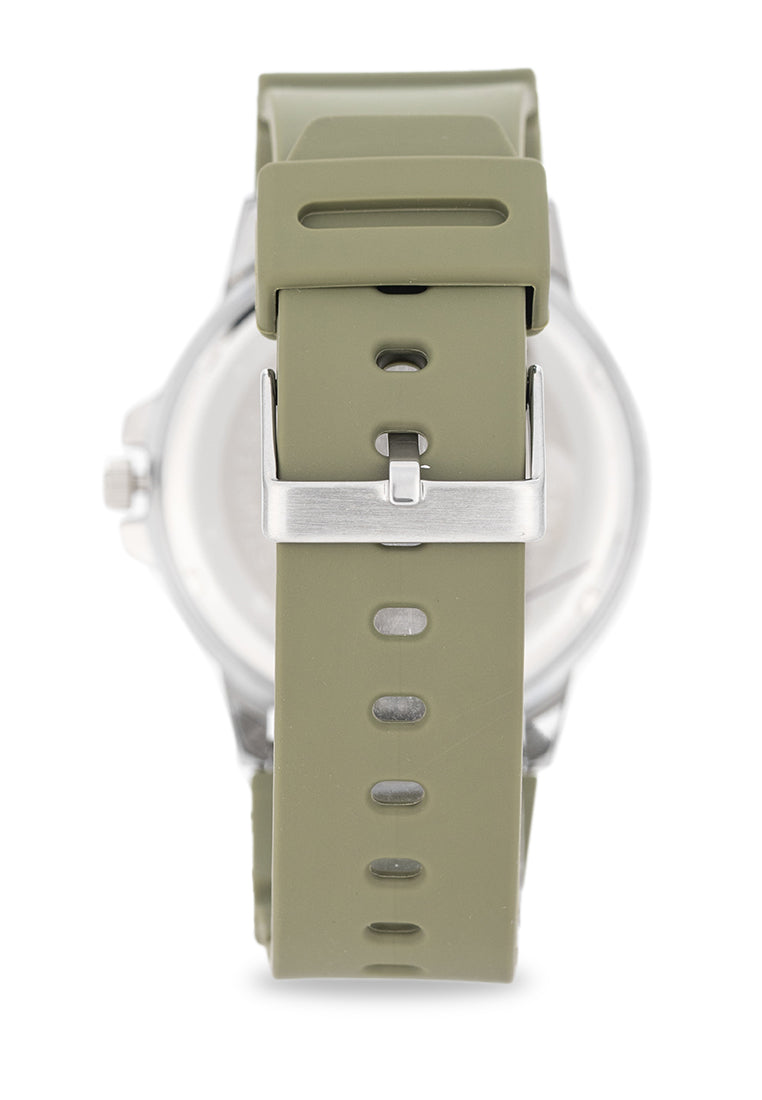Valentino Rubber Strap Analog Watch for Men 20122530-GRN STRAP-GREEN DIAL-Watch Portal Philippines
