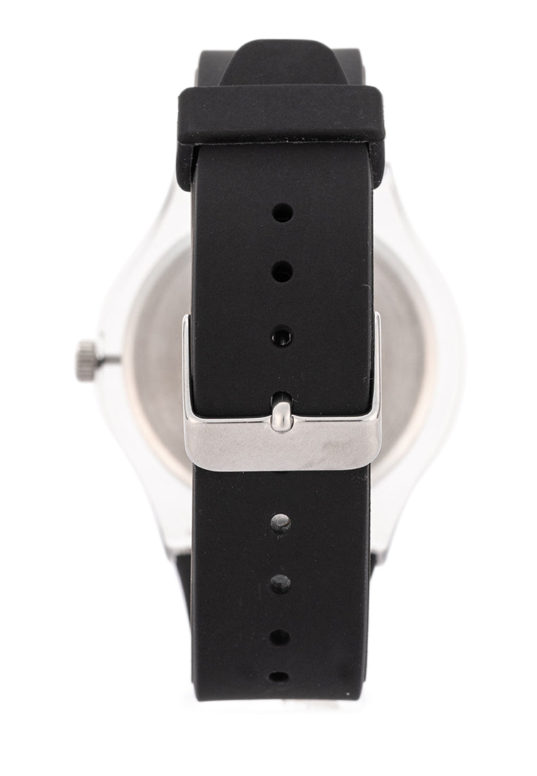 Valentino Rubber Strap Analog Watch for Women 20122094-BLK - SILVER DIAL LINE-Watch Portal Philippines