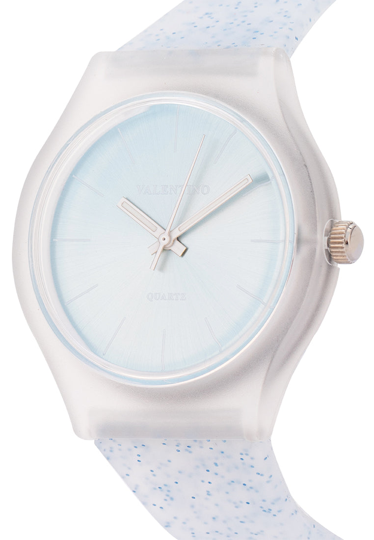 Valentino Rubber Strap Analog Watch for Women 20122094-BLUE GLITTER NUMBER-Watch Portal Philippines