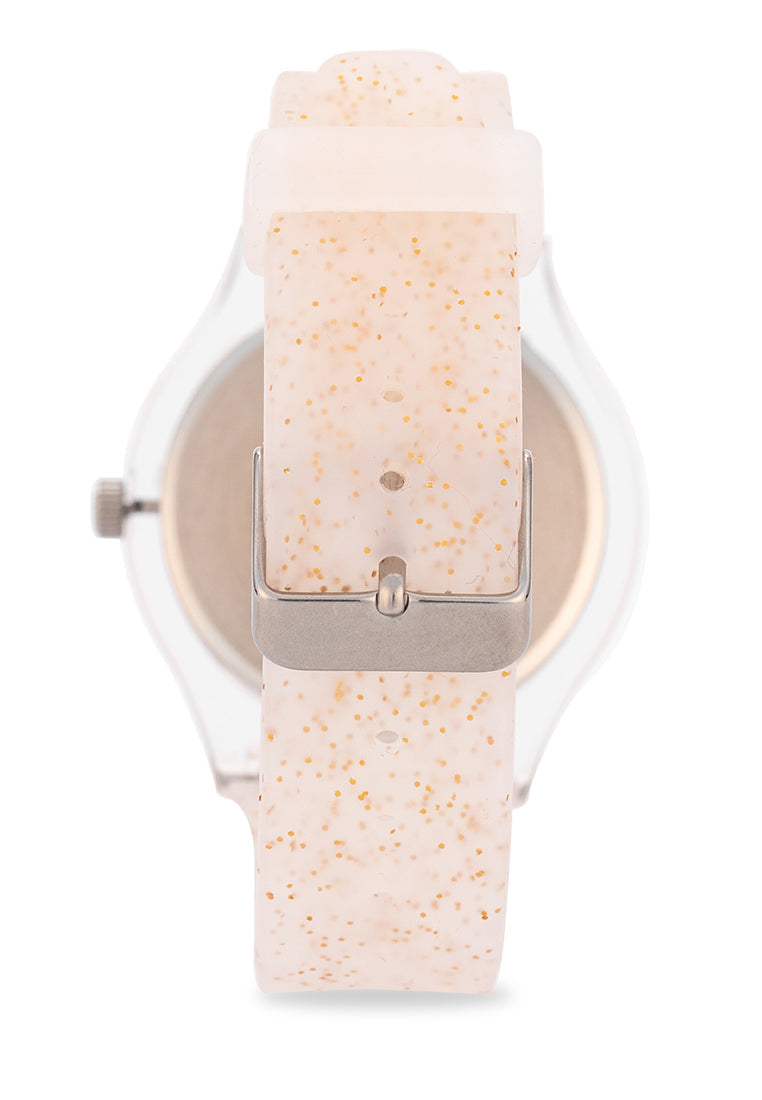 Valentino Rubber Strap Analog Watch for Women 20122094-GOLD GLITTER LINE-Watch Portal Philippines