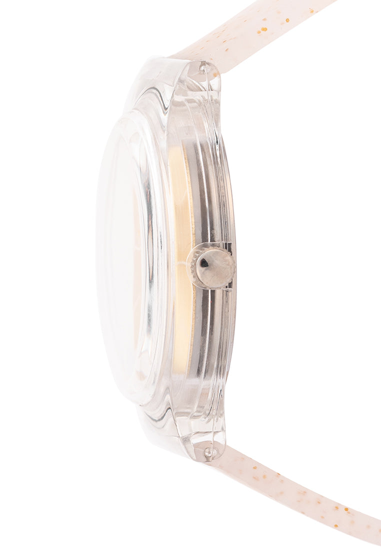 Valentino Rubber Strap Analog Watch for Women 20122094-GOLD GLITTER LINE-Watch Portal Philippines