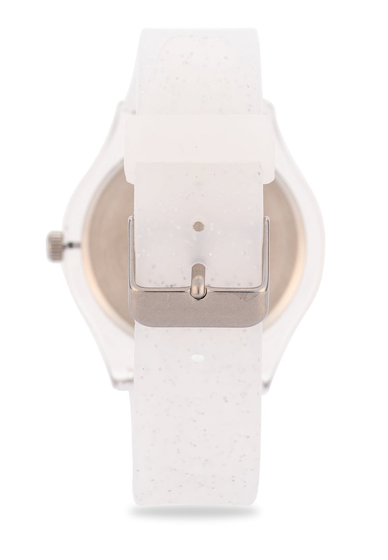 Valentino Rubber Strap Analog Watch for Women 20122094-SILVER GLITTER LINE-Watch Portal Philippines