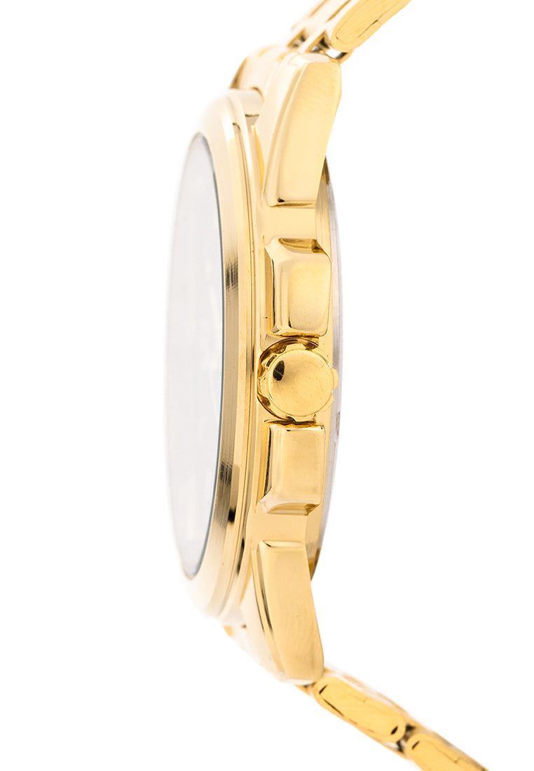 Valentino Stainless Steel Strap Analog Watch for Men 20121952-GOLD - BLACK DIAL-Watch Portal Philippines