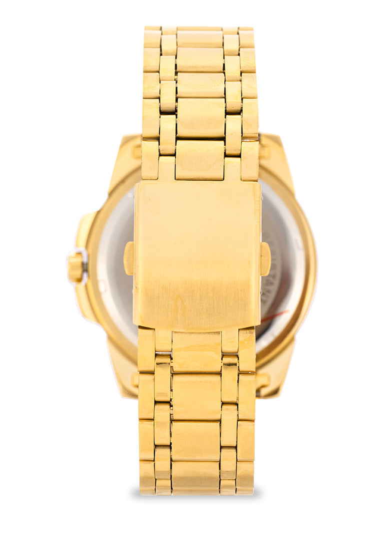 Valentino Stainless Steel Strap Analog Watch for Men 20121952-GOLD - BLACK DIAL-Watch Portal Philippines