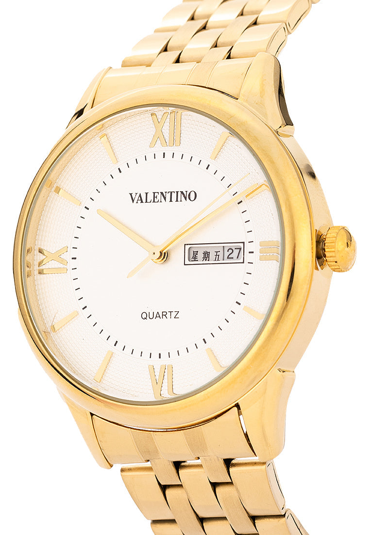 Valentino Stainless Steel Strap Analog Watch for Men 20122478-WHITE DIAL-Watch Portal Philippines
