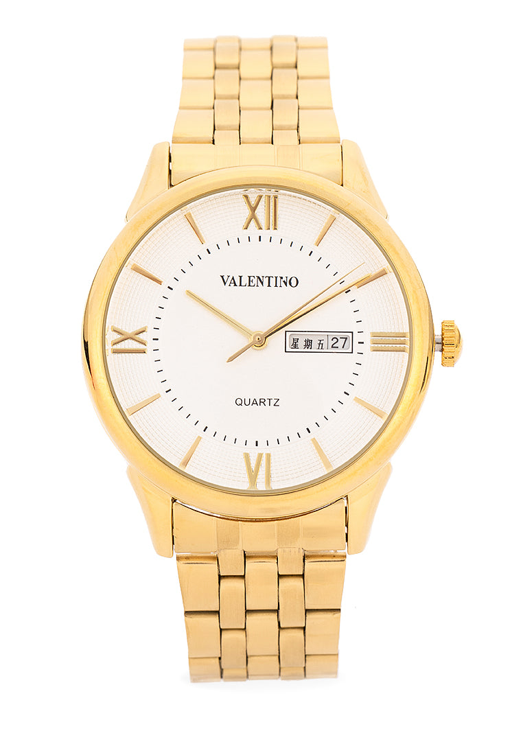 Valentino Stainless Steel Strap Analog Watch for Men 20122478-WHITE DIAL-Watch Portal Philippines