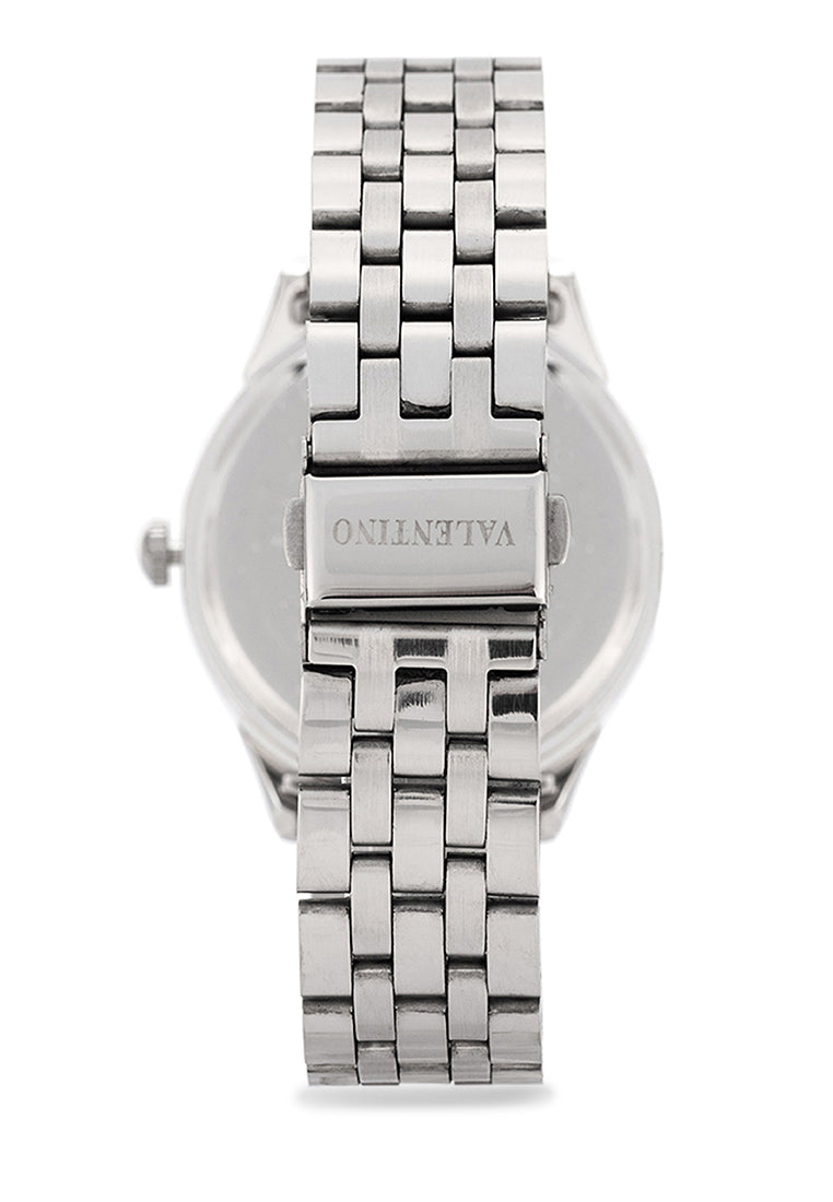 Valentino Stainless Steel Strap Analog Watch for Men 20122480-BLACK DIAL-Watch Portal Philippines