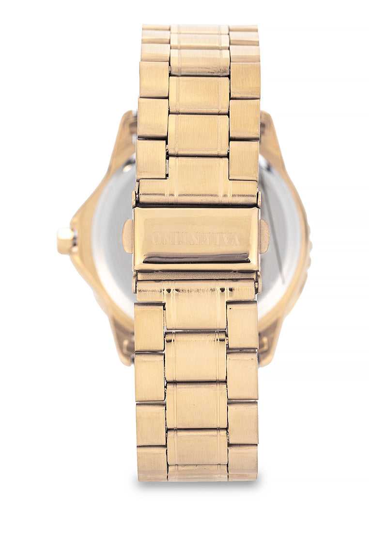 Valentino Stainless Steel Strap Analog Watch for Men 20122484-GOLD-GOLD DIAL-Watch Portal Philippines
