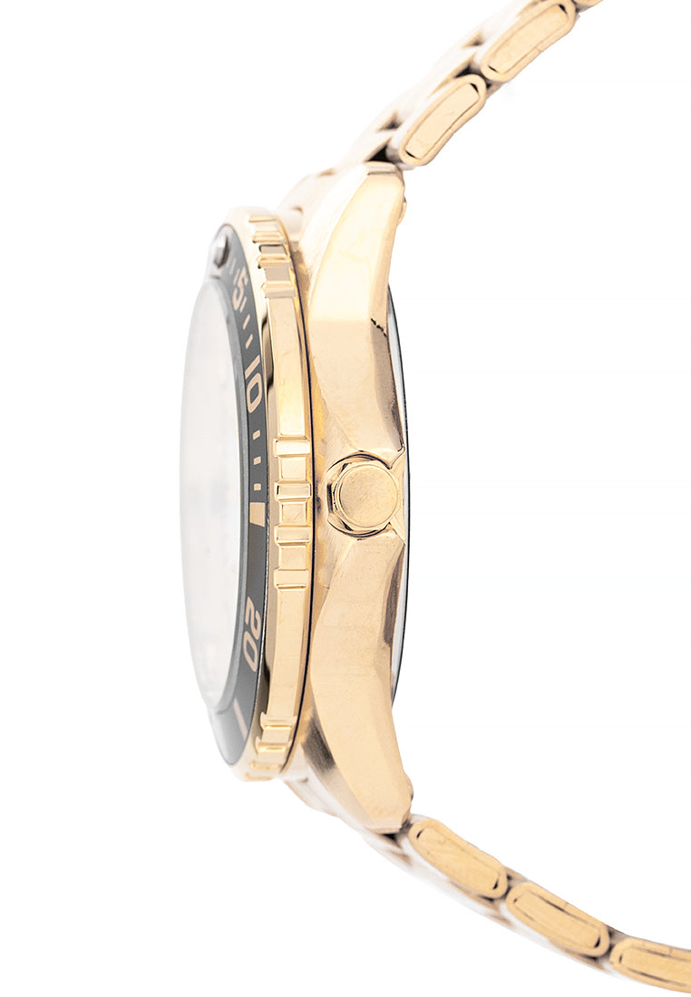 Valentino Stainless Steel Strap Analog Watch for Men 20122484-GOLD-WHITE DIAL-Watch Portal Philippines