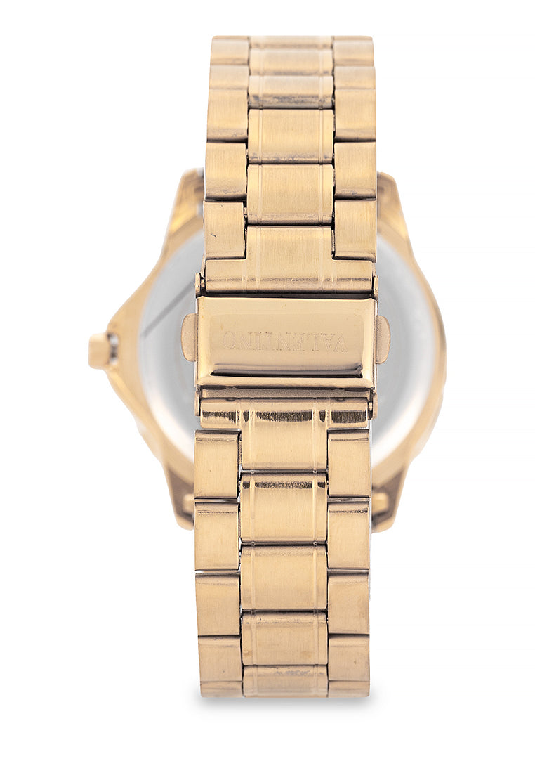 Valentino Stainless Steel Strap Analog Watch for Men 20122484-GOLD-WHITE DIAL-Watch Portal Philippines