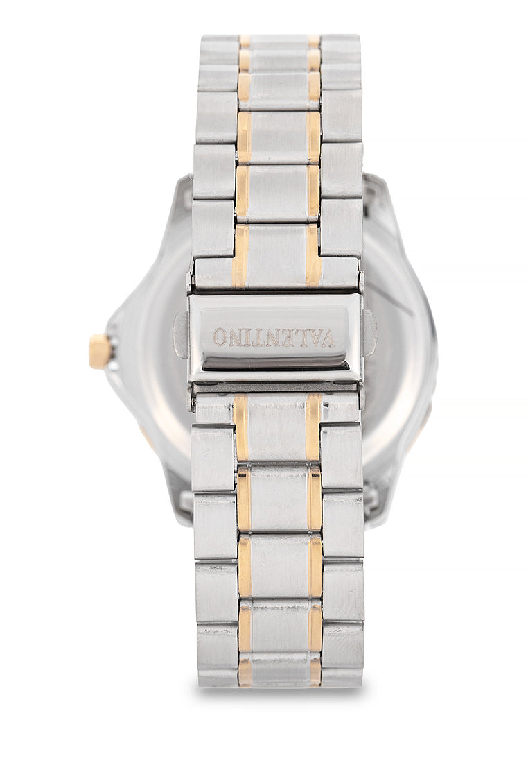 Valentino Stainless Steel Strap Analog Watch for Men 20122484-TWO TONE-WHITE DIAL-Watch Portal Philippines