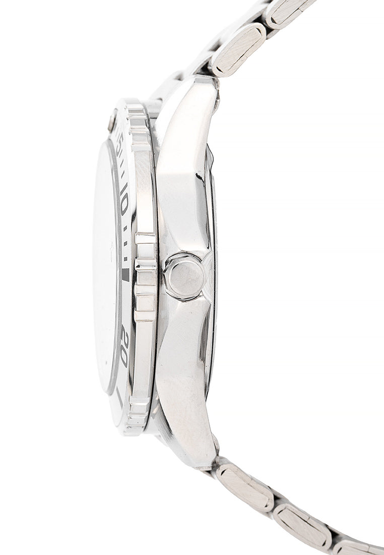 Valentino Stainless Steel Strap Analog Watch for Men 20122486-SIL RING-WHT DIAL-Watch Portal Philippines