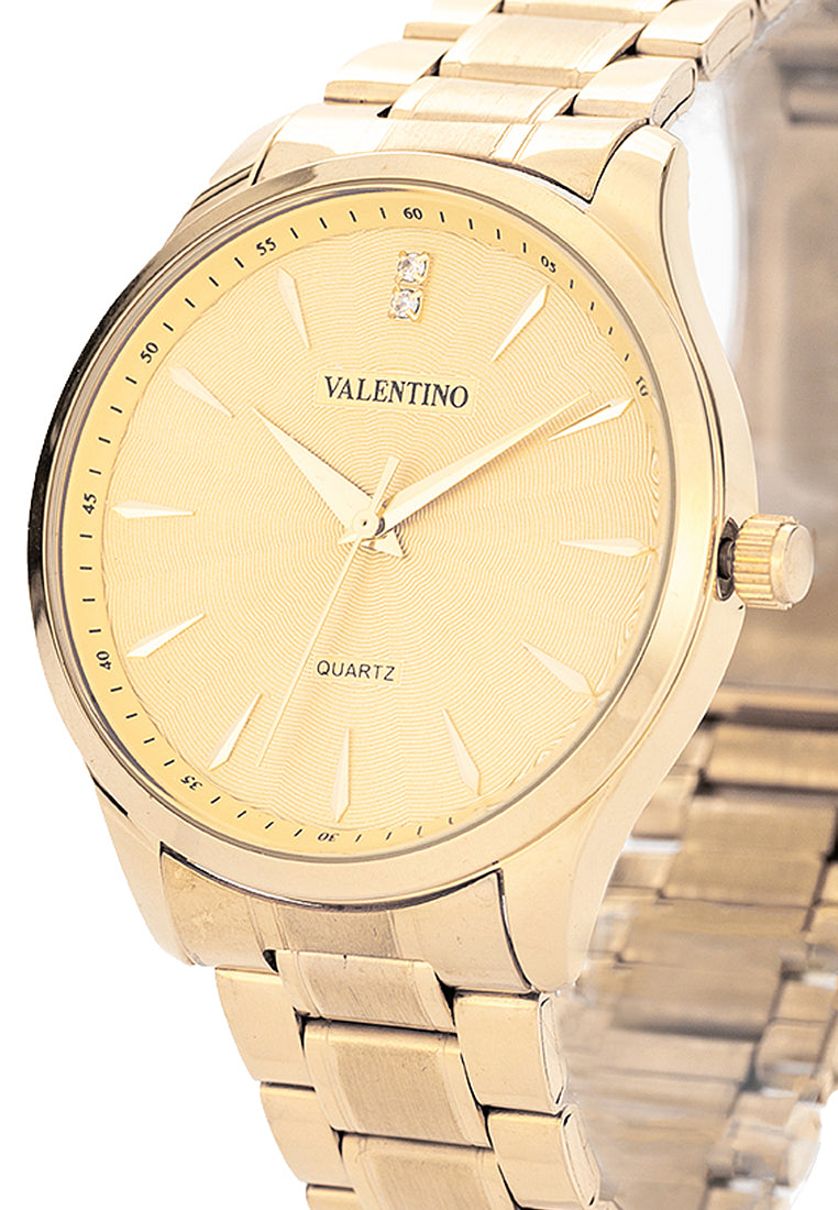 Valentino Stainless Steel Strap Analog Watch for Men 20122488-GOLD-GOLD DIAL-Watch Portal Philippines