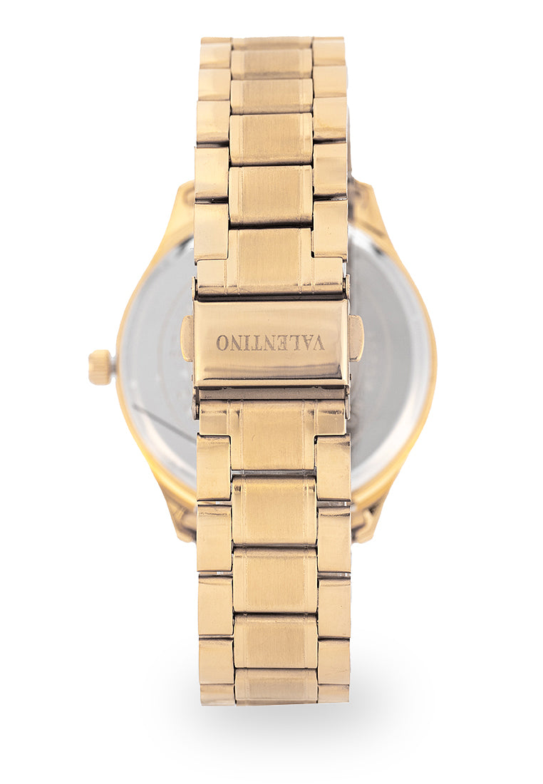 Valentino Stainless Steel Strap Analog Watch for Men 20122488-GOLD-GOLD DIAL-Watch Portal Philippines