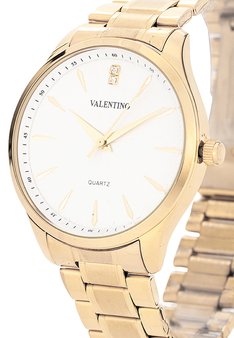 Valentino Stainless Steel Strap Analog Watch for Men 20122488-GOLD-WHITE DIAL-Watch Portal Philippines