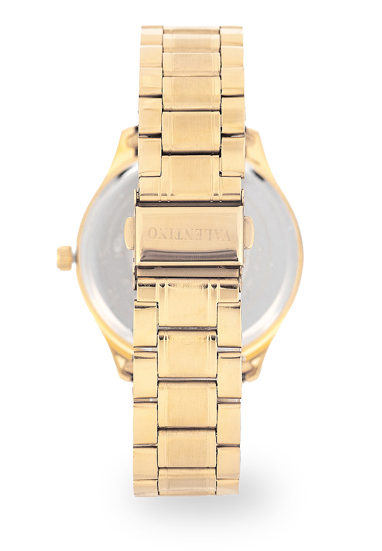 Valentino Stainless Steel Strap Analog Watch for Men 20122488-GOLD-WHITE DIAL-Watch Portal Philippines