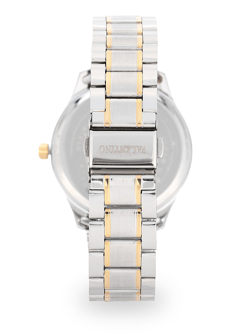 Valentino Stainless Steel Strap Analog Watch for Men 20122488-TWO TONE-WHITE DIAL-Watch Portal Philippines